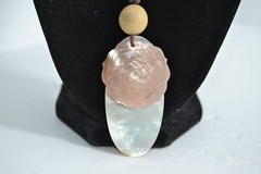 Vintage MOTHER OF PEARL Two Charm Necklace on Two Strand Robe 18 inch