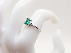 Vintage 1950s $4000 1.50ct AAA+++ Colombian Emerald Diamond 14k White Gold Ring