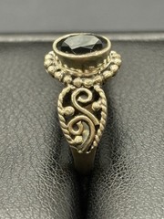Vintage Sterling Silver Green Quartz Ring Size 8.25 F9
