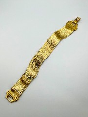 Nolan Miller Gold Tone Multi Strand Bracelet – Pavé Clasp – 7.25” – Signed