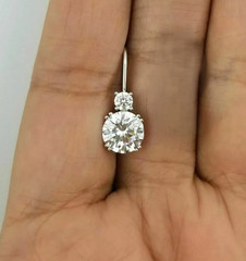 Art Deco Style Round 2.30 CT Lab Created Diamond 14K White Gold FN Drop Earrings