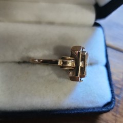 Antique 10k Yellow Gold Cameo Black Onyx Diamond Flip Ring Size 7
