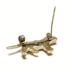 Small Vtg Sugared Enamel on Metal Tiger Brooch Kitschy Cat Pin RARE HTF