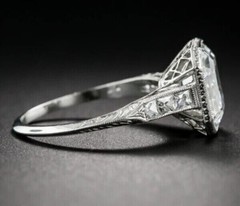 Vintage Style 3.50Ct Asscher Cut Lab-Created Diamond Engagement Ring 925 Silver
