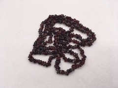Vintage 34” Genuine Almandine Garnet Chip Necklace Handmade No Clasp Beautiful
