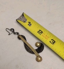 UNUSUAL VINTAGE MIX METAL MEXICO STERLING BRASS MUSICAL NOTE? DANGLY EARRINGS
