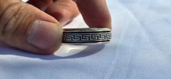 Vintage Men’s 925 Sterling Silver Greek Key Fidget Spinner Band Ring US Size 14