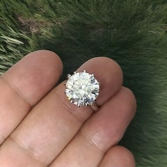 6.02ct 14k White Gold Vintage Engagement Ring Lab Grown Simulate Diamond