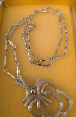 VINTAGE SIGNED AVON SILVERTONE ARTICULATED PENDANT BAR LINK CHAIN NECKLACE 24”