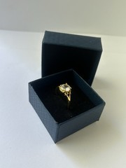 Vintage Clear Cubic Zirconia Ring Gold Plated Womens Size 10