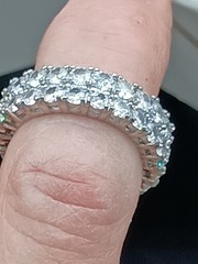 Vintage Eternity Band Ring Size 8 CZ Cubic Zirconia Multi Stone Silver Tone