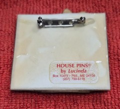 Vintage House Pins by Lucinda Green & Black Home Flower in The Sky Pin / Brooch