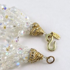 Vintage Kenneth Lane Necklace Crystal Bead Multi Strand Torsade 18″