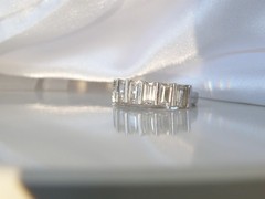 Sterling Silver 925 1.5ct Baguette CZ DQ Pinky Band Ring Size 6
