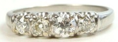 Art Deco Diamond Wedding Band Platinum Ring Size 9.5 UK-S1/2 EGL USA Circa 1920s