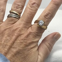 Vintage 18KT GE Gold Plated & Cubic Zirconia in Bold Look Ring varied sizes