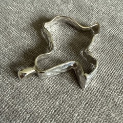 VTG State of Texas Charm Necklace Pendant Hammered Silver Tone Texas Outline
