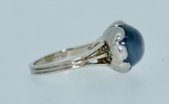 13 CT Star Sapphire Arts and Crafts Platinum & 14K White Gold Ring