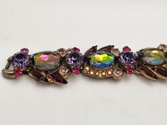Vintage Juliana D&E Purple Watermelon Heliotrope 5 Link Bracelet Verified