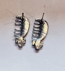 1950s Vintage Aurora Borealis hair comb Rhinestone post Earrings Pierced