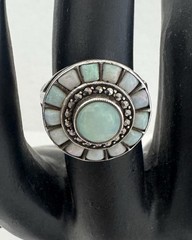 Rare Estate VTG Theodor Fahner Sterling Opal Ring Size 6 3/4
