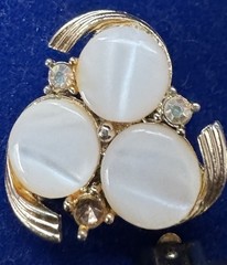 Vintage Judy Lee Signed White Moonglow Lucite Parure Necklace Bracelet Earrings