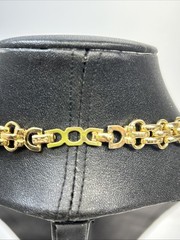 Vtg Christian Dior Gold Plated Fancy Link Chunky Chain Choker 17.75” L x .5″ W