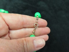Vintage 1980’s Lime Green Lucite w/Gold Bead Necklace
