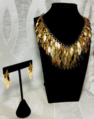 Vintage VCLM Victorian Collection Lee Mode Gold Tone Fringe Necklace Earring Set