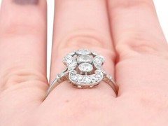 1920s 0.80 Ct Diamond 14k White Gold Dress Ring