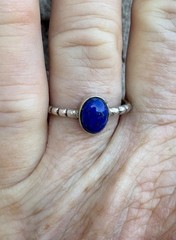 Vintage Sterling Silver Lapis Stacking Ring Size 8.5