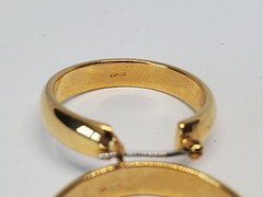 Vintage Napier Gold Tone 24mm Hoop Earrings
