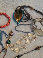 lot of 17 pcs of Beaded jewelry variety of items, sizes, Watch, colors.