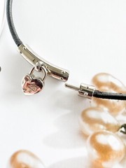 Rare Hermes Anne de La Fantasy 2004 Heart Padlock Choker Necklace Vintage Black