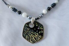 Vintage necklace Kenneth Cole set, KC zebra, Laura Ashley pendant & multi color