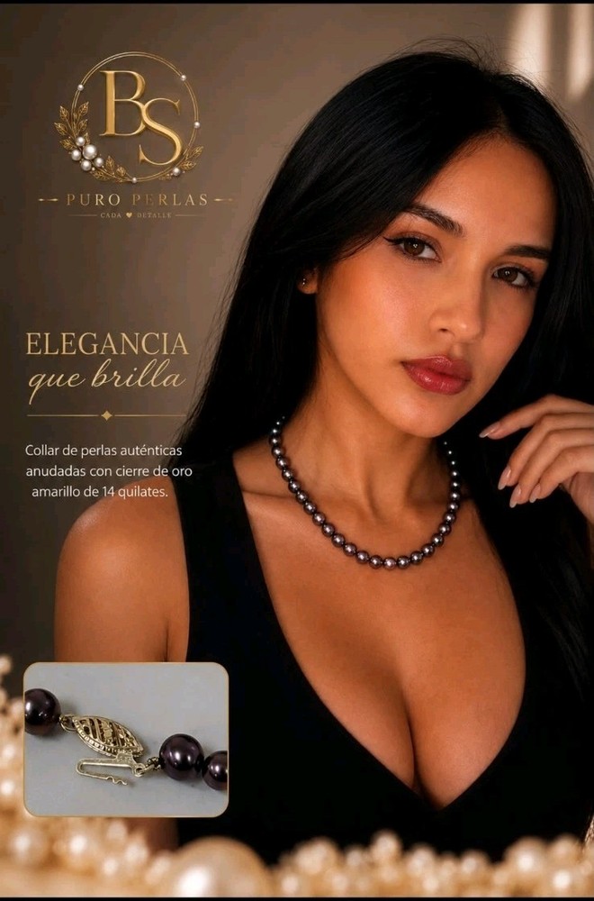 Genuine knotted pearl necklace with 14-karat yellow gold clasp