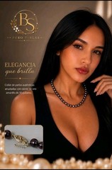 Genuine knotted pearl necklace with 14-karat yellow gold clasp