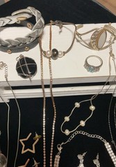 Vintage To Modern Mixed Estate Costume Jewelry Lot Silver Tone Rhinestones More