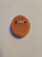 Avon Floral Vintage 1980s Resin Cameo Brooch, Orange And Ivory