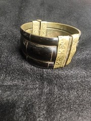 Vintage India bangle 100% genuine horn bone brass stone bracelet Made In India