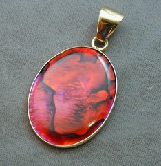 Charles Albert Red Abalone Alchemia Pendant On Chain 17.75”