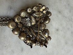 Vintage Glass Rhinestone Brooch Attributed To Alice Caviness (??) Unsigned