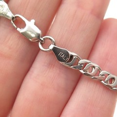 925 Sterling Silver Vintage Italy Flat Anchor Mariner Link Bracelet 6″