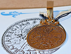 Vintage Jacmel JCM 14K Lucky Sixpence Pendant