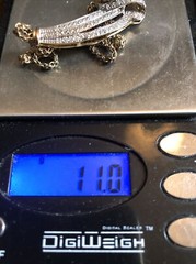1. Vintage Statement Necklace, 1/2 CT Lab Created Diamonds, 14kt Gold over Brass