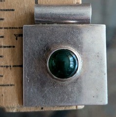 Vtg Modernist Stainless Steel Modern Geometric Slide Pendant Charm Sculptural