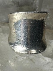 Cigar Band ring signed MMA knuckle band size 6 sterling silver women girls