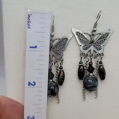 Vintage Butterfly Charm Earrings with Dangles Pierced Earrings