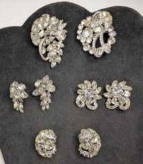Vintage Lot Of Eisenberg Jewelry -All Signed Rhinestones Assorted Sizes
