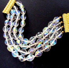VTG RUNWAY DESIGNER ERWIN PEARL GP AB CRYSTAL WEIGHTY MULTISTRAND BRACELET LUXE